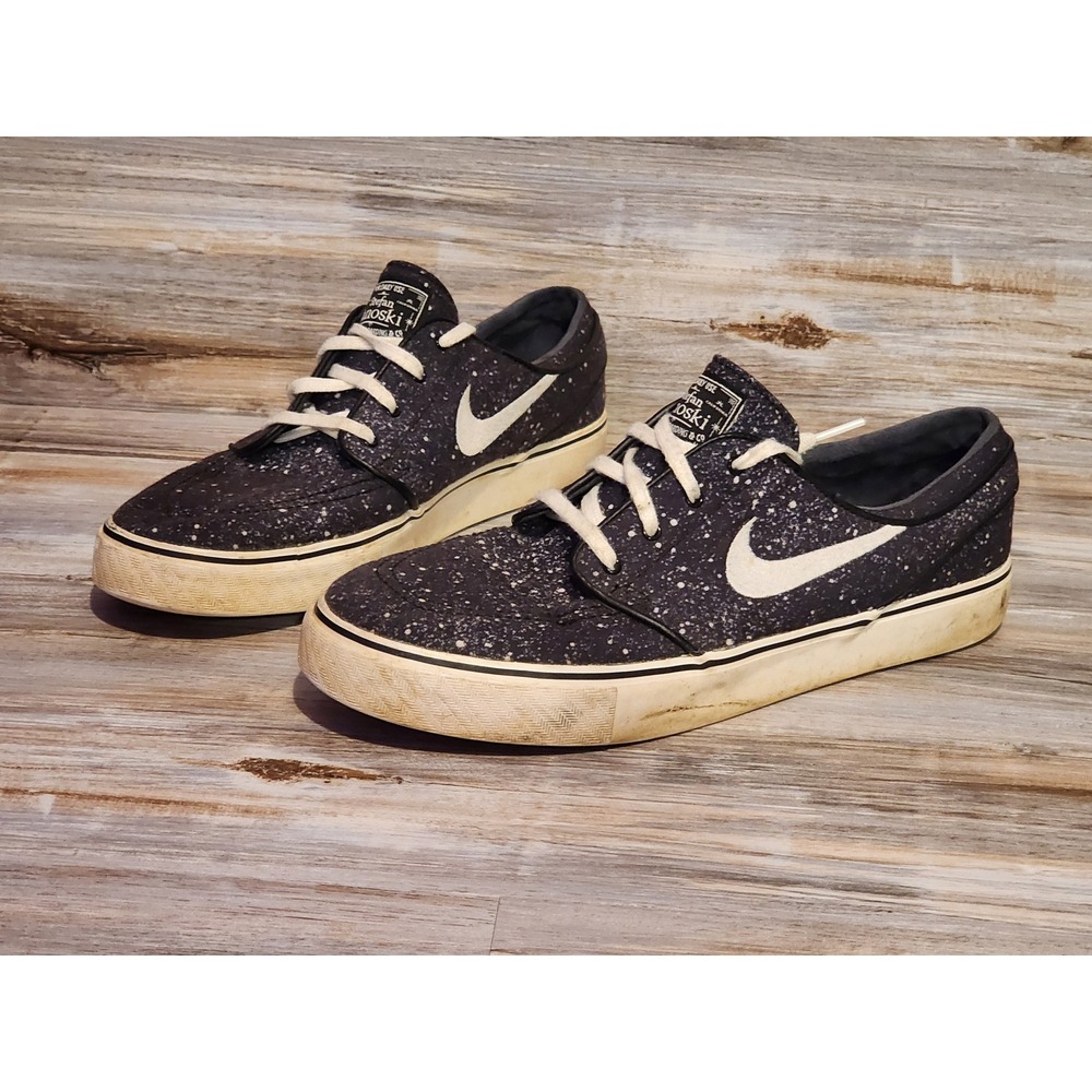 Nike Stefan Janoski Zoom Black Splatter Skateboarding Sneakers US 10.5